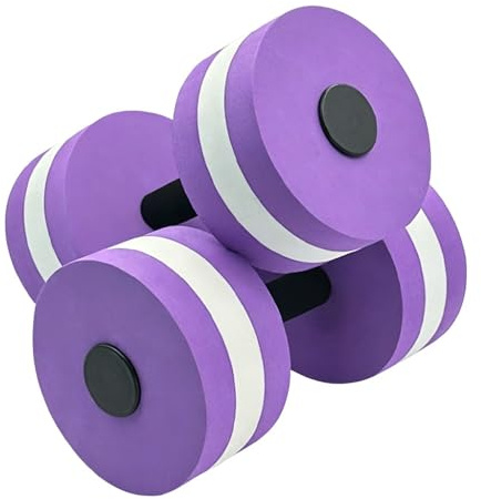 Jonuin Water Dumbbells, 2 Pack Aquatic Exercise Dumbbells, Eva Foam Fitness Weights for Water Aerobics, Floating Dumbbell for Weight Loss, Aquatic Exercise, Resistance Training (Purple)