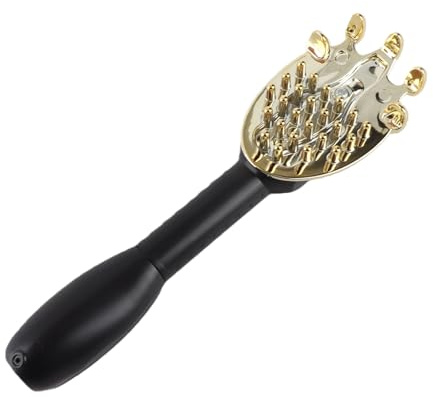 Zisemeil Rascador eléctrico de espalda extensible de 45 cm, con vibración eléctrica con cabezal de masaje de 5 dientes, mango ergonómico para aliviar la picazón, masaje corporal, viajes en casa (negro