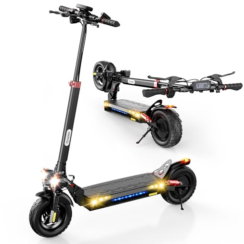 iScooter Trottinette Électrique Tout Terrain 800W,Batterie 48V 15,6Ah,Jusqu'à 50 km d'Autonomie,Pneus Tubeless Off-Road 10,Double Suspension,Clignotants,Application Bluetooth,Charge Max 150 kg