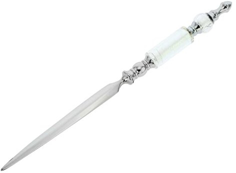 GlassOfVenice Murano Glass Letter Opener - Silver White