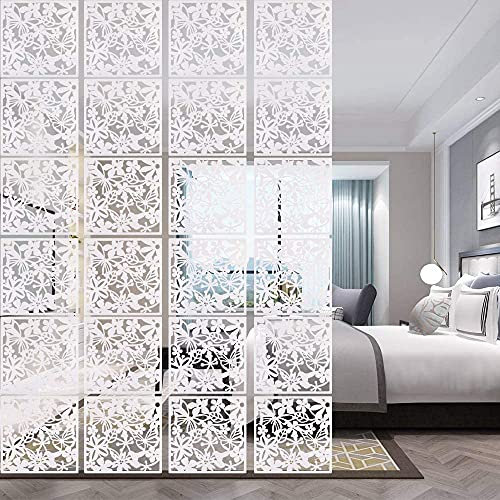 jxgzyy Hanging Room Divider 24Pcs Solid Board Screen Panels Thin PVC Home Screen Panel Room Partition White For Home Hotel Living Room Bedroom Sitting-room Decoration