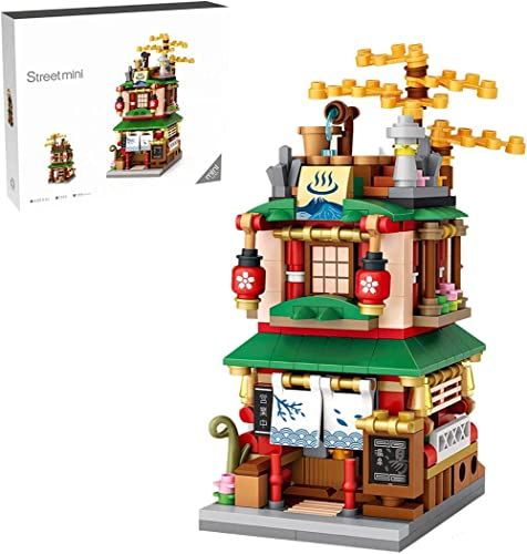 linlinfa Modular Haus Bausteine, Japanisches Haus mit heißen Quellen,Modular Building, 399Teile Klemmbausteine Kompatibel mit