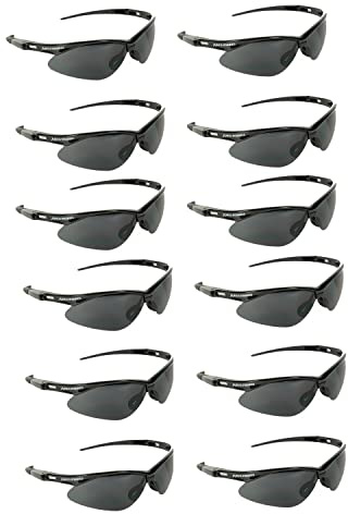 Malta Dynamics APEX Safety Glasses – Anti Scratch and Anti Fog Protection, Construction Safety Glasses for Men and Women, ISEA & ANSI Z87 Compliant (Tinted, 12 Pairs)