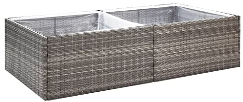 vidaXL Pflanzkübel Grau 157x80x40 cm Poly Rattan