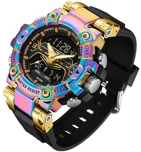 findtime Montres militaires numériques pour homme, montres de sport étanches, grand cadran, rétroéclairage LED, montre-bracelet avec chronomètre, alarme, montre électronique tactique - 8 couleurs