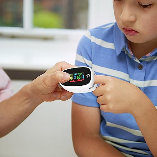 Undres Oximeter, Pulsoximeter, Fingeroximeter, Pulsoximeter Oximeter für Kinder und Babys, Sauerstoffmessgerät für Finger, zur Messung von Pulsfrequenz und Sauerstoffsättigung, Oxi-Meter für Sport.
