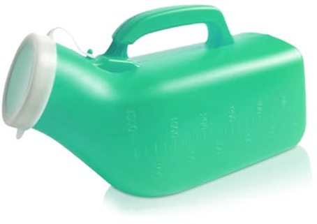 meleg otthon Urine Bottles,Portable urinals for Men,Spill Proof 1200ml for Hospital, Incontinence, Outdoor, car, Travel,White (green-1-men)