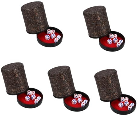 ibasenice 5 Spelterningkoppar Med Ljuddämpande Design Och Terningar För Ktv Fester Och Brädspel under Ledig Enkel Att Använda Praktisk Och Ger Smidig Känsla Vid Användning