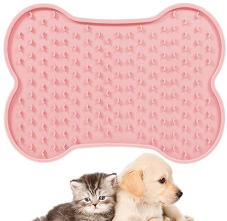 Alfombra de lamer para mascotas, alfombra de lamer para perros - Alfombra de alimentación para mascotas | Alfombra lamiendo para perros y gatos, alfombra de lamer con forma de hueso para aliviar el