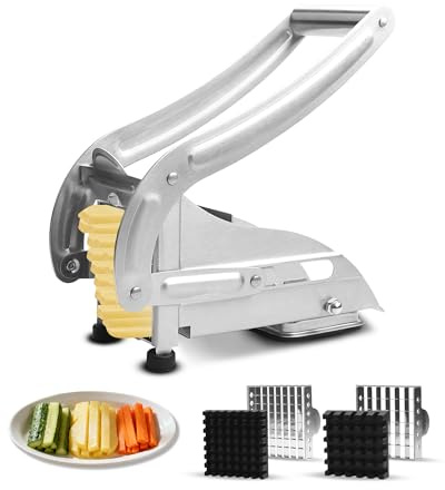 Flearitzo Taglia Patate Taglierina per Patatine fritteTagliapatate Multifunzionale in Acciaio Inossidabile di Alta qualità per preparare Facilmente Patatine Fritte fresche per Tutta la Famiglia