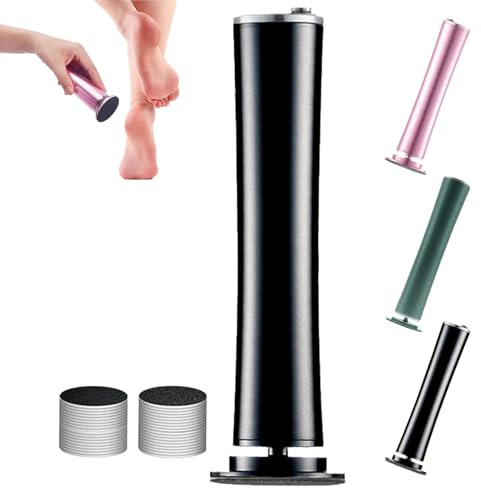 Hornhautentferner Elektrisch, Hornhaut Entfernen Füße mit 60er Ersatzpad, Hornhauthobel Hornhautraspel Fußpflege, Hornhaut Entfernen Fußpflege Pediküre für Trockene, Harte & Rissige Haut ﻿ (Schwarz)
