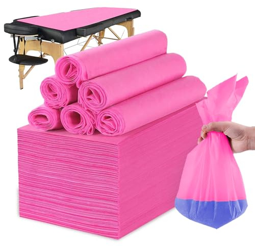 Massagesäng överdrag fleecetyg, 100 stycken engångslakan, engångsdyna för massagesoffor, hotell engångs sängkläder för skönhetssalong, SPA, massage, hotell, 80 x 180 cm (rosa)