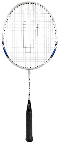 Uwin Phantom Junior Badminton Racket 21, Lightweight Steel Frame, Stiff Shaft, G2 Grip for Beginers Training, with Protective Cover, Blue/White