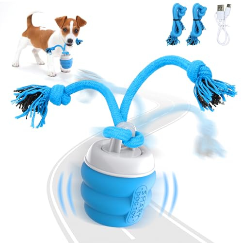 PUHOHUN Juguete Interactivo para Perros – Bola Automática Inteligente para Perros Pequeños, Mantiene a los Perros Estimulados Mentalmente y Entretenidos, Modo de Juego Autónomo (Azul)
