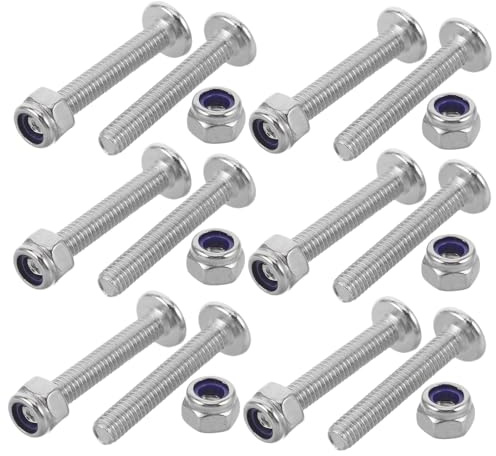 Homoyoyo 12 Juegos de Tornillos de Fijación de Metal M4 X 25 Mm para Futbolín, Herrajes Resistentes Tuercas, Kit de Repuesto para Mesa de Futbolín, Accesorios de Reparación y Conexión