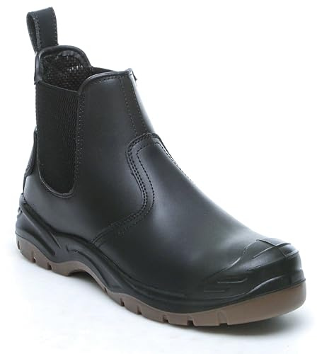 Apache AP714SM Leather Safety Dealer Boot | Size 9 UK | Steel Toe Cap | Midsole Protection | Water Resistant Materials | Comfortable Padded Collar and Insole