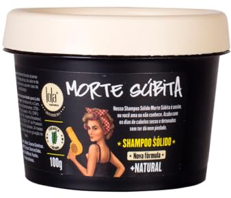 Lola Cosmetics Morte Súbita Shampoo Sólido 100Gr. per tutti i tipi di capelli, per detergere e nutrire i capelli, 100g