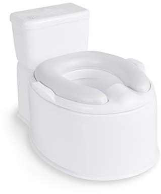 Regalo 2-in-1 Toddler Potty Training Toilet with Flushing Sound, Removable Potty Training Seat, Soft Cushion & Splash Guard, Toddler Potty Chair with Storage, Toilet Seat Transition, White