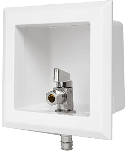 EFIELD Toilet Outlet Box, Pre-assembled,1/4-Turn Angle Valve Pex-A Expansion 1/2-Inch (F1960) X 3/8 OD Compression, Chrome Plated,(TL002)