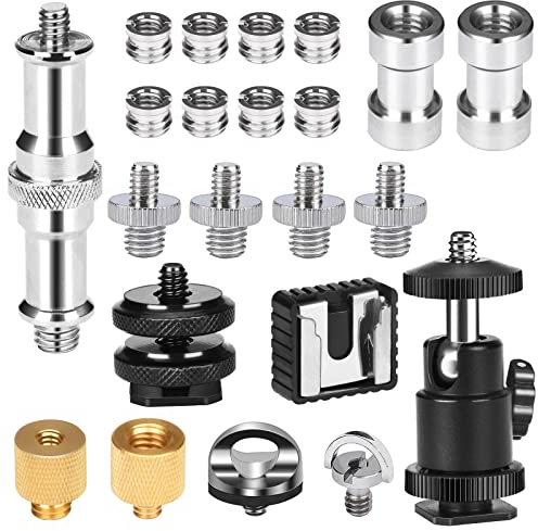 Nutmanel 22 Stück Stativ Schraube 1/4 Zoll auf 3/8 Zoll Stativadapter, Kameraschrauben, Stativ Adapter für Stativ Monopad Einbeinstativ Schnellwechselplatte