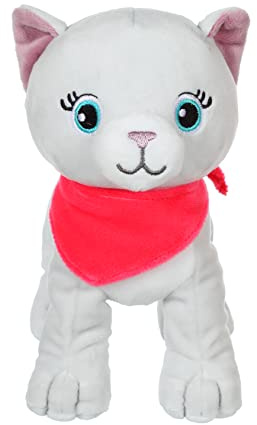 GIPSY Toys - Fun Kitties sonores Gris Foulard Rose - Peluche pour Enfant - 071619