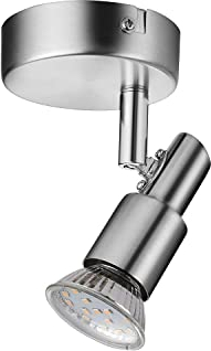 IMPTS Deckenstrahler LED 1 Flammig, Strahler Deckenleuchte Drehbar Wandspot Innen inkl. 1 x 3W GU10 LED Lampen, Mattes Nickel Deckenlampe für Küche, Wohnzimmer, Schlafzimmer (280LM, Warmweiß)