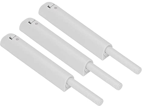 3-pack push latch, allmänt använd oxidationsbeständig dörrlås dämpare, säker beröringsslatch, återhämtning självlåsande anordning för låda skåp catch touch latch skåp sovrum