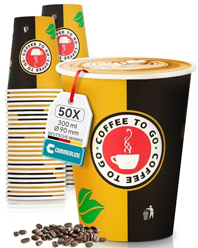 Kaffemugg to go kartong engångsmuggar | pappersmuggar kaffe-to go-mugg | kaffe to+go pappersmuggar hårt papper engångsmugg | mugg för kaffe/te (50, 12 oz_Ø 90 mm/300 ml)