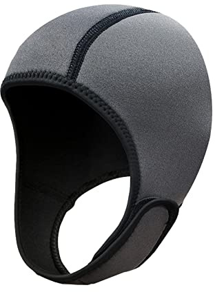 Amagogo Capucha de Traje de Buceo de Neopreno de 2 Mm, Capucha de Buceo, Gorro de Surf Impermeable a Prueba de Viento, Gorro de Natación para Mujeres, Hombres, Gris