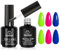 Beetles 2x15 ml No Wipe Glossy Top Coat, Matte Gel Top Coat Gel Nagellack Mate Nagellack Glanzeffekt Langanhaltender Soak Off UV LED Nagellampe Nail Art Design Maniküre Langanhaltende DIY Heim