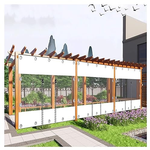 Panneaux Latéraux de Bâche Imperméable en PVC Transparent de 0,5mm avec Œillets，Rideaux Bâche D'extérieur avec Fermeture Porte Éclair，pour Terrasse Porche Pergola Jardin ( Size : H2xW3m/H6.5xW9.8ft )