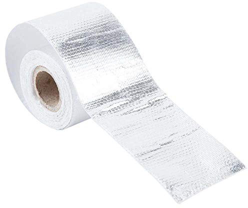 Nastro Adesivo Termoriflettente Adesivo in Foglio di Alluminio per Resistenza Alle Alte Temperature Dell'auto Leggero (Argento 5M*5Cm)