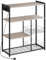 VASAGLE Küchenregal mit Steckdosen, Standregal mit 2 Metallkörben, Bäckerregal mit Haken, Regalablagen, 35 x 80 x 93,5 cm, Industrie-Design, Greige meliert-tintenschwarz KKS196K02