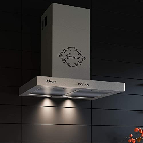 Gurari Hotte aspirante 60 cm GCH F 461 IS 6 N Hotte murale en acier inoxydable | Moteur très absorbant 1000 m³/h | Montage mural Hotte aspirante en mode recyclage ou évacuation d'air Hotte de cheminée