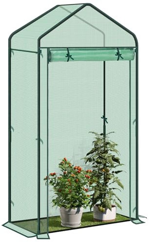 WOLTU Serre de Jardin Tipi, pour tomates/Fleurs/légumes/Fruits, Bâche en PE, adaptée à Jardin/Balcon/terrasse, Toit Pointu Anti-Accumulation d'eau, 100x50x190cm, Vert