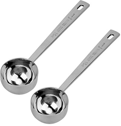 MAGICLULU 2piezas Cuchara De Café Medidora De Acero Inoxidable Cuchara Mango Para Medir Proteína Polvo Especias o Té La Cocina