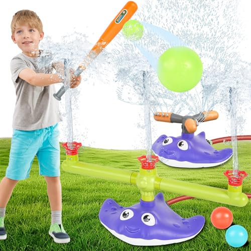 Arroseur d'eau pour Enfants, Jouet de Baseball pour l'extérieur, arroseur d'eau pour Enfants en Plein air, Jeux D'arrosage pour Extérieur, Pelouse, Jardin