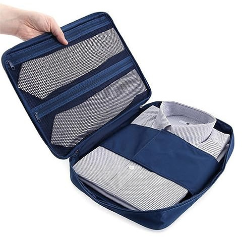 WESIEVYA Sac De Rangement Multifonctionnel Anti-Rides Pour Chemises Et Cravates 14.17X10.24X1.97 Pouces Imperméable Et Portable Avec Poche Unique Pour Voyage Et Usage Professionnel