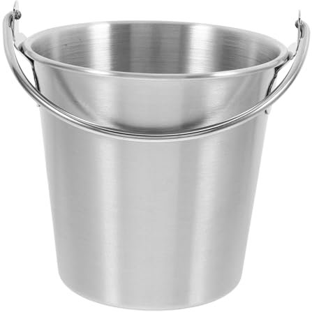 CHICAMPERA Seau à Glace Portable Acier Inoxydable Récipient Antirouille pour Glaçons Vin Et Bière avec Poignée pour Stockage Et Service