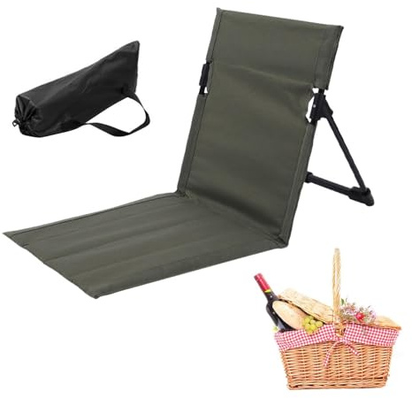 Folding Beach Chair, Lightweight Portable Beach Floor Chairs, Waterproof Breathable Camping Chair, Outdoor Sun Lounger Seats, with Storage Bag & Back Support, for Fishing Barbecue Traveling