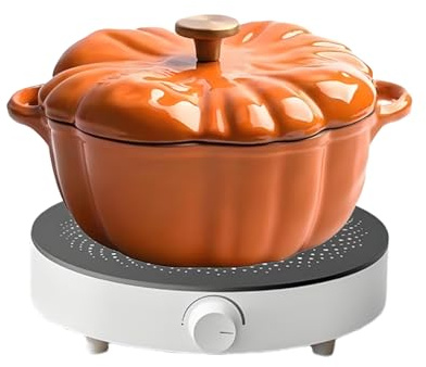 Para Guisar | Olla De Hierro Fundido Esmaltado Diseño Calabaza Con Tapa,Utensilio De Cocina Olla Grande Para Saltear Hornear Hervir Horno EnvHacer Pan Y Hacer Caldo