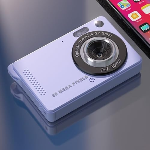 Cámara digital portátil Vlogging 4K, 50MP 2.8 pulgadas LCD Cámaras con zoom 16X Cámara de vlogging portátil para fotografía (morado)