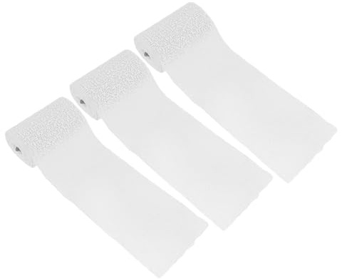ORFOFE Plaster Cloth Rolls Set with Gloves – 3 Rolls 10Cm×270Cm Quartz Sand Texture for DIY Sculpture, Plaster Wrap Crafts, Gypsum Casting Art Supplies for Body Casting and Model Making