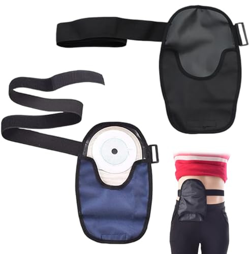 2 fundas para bolsas de ostomía, tela Oxford impermeable ajustable, fundas para bolsas de colostomía para cinturón de ostomía para mujeres con ileostomía