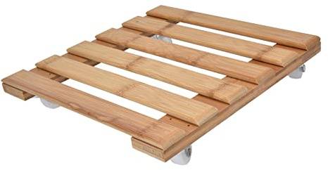 Pssopp Supporto Base per Rulli per Piante, Phyllostachys Pubescens, Ruote Girevoli a 360 Gradi, capacità di 20 kg, Uso Interno Ed Esterno per Piante Pesanti