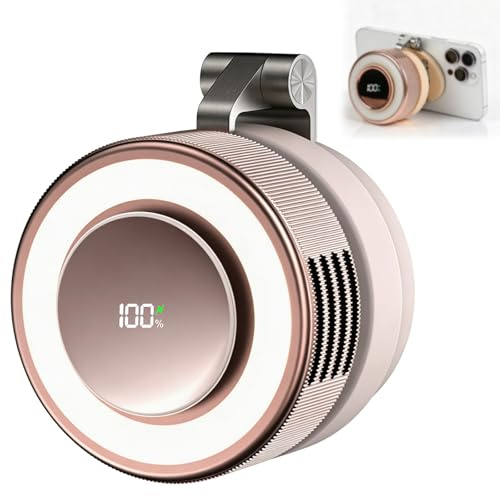 Portable Silent Mini Bladeless Electric Fan, 2026 New Mini Bladeless Fan Clip On,Small fan Clip on for Shirt & Waist,Adjustable 3-Speed For Outdoor & Travel & Office,Travel Accessories,Gift (Pink)
