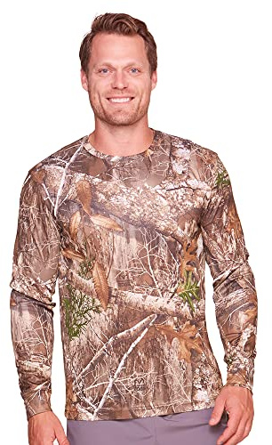 Realtree Men's Essential Camo Lightweight Performance Long Sleeve Shirt (RT Edge, X-Large)