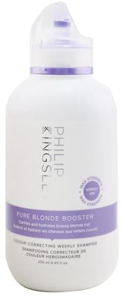 Philip Kingsley | Pure Blonde Booster Purple Shampoo | Colour Correcting Shampoo | For Blonde, Silver, Grey Platinum Bleached, Brassy, Highlighted Hair | For Orange Brassiness and Yellow Tones | 150ml