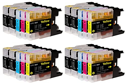 Supply Guy 20 bläckpatroner kompatibel med Brother LC-1240 LC-1220 för DCP-J525W DCP-J725DW DCP-J925DW MFC-J430 Series MFC-J5910DW MFC-J625DW MFC-J6510DW MFC-J6710DW MFC-J6910DW