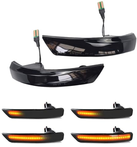 2PCS Dynamic Turn Signal Light LED Side Wing Rearview Mirror Indicator Blinker Lamp Compatible with Ford Focus 2 3 Mk2 Mk3 Mondeo Mk4